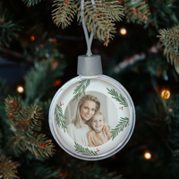 4 stuks kerstballen met foto - thumbnail