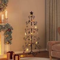 Kerstdecoratie kerstboom 150 cm metaal zwart - thumbnail