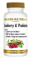 Golden Naturals Cranberry & probiotica 30 Vegetarische capsules - thumbnail