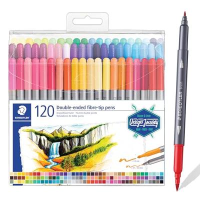 Kleurstift staedtler dubbele punt set 120 kleuren
