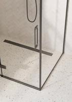 Saqu Grace douchecabine met draaideur links incl. antikalk 120x90x210cm mat zwart - thumbnail