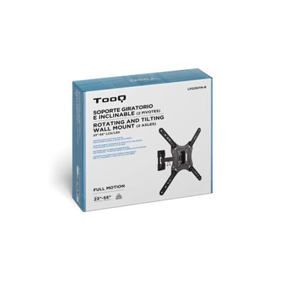 TooQ LP2255TN-B tv-monitorhouder, plat, metaal, draaibaar, kantelbaar, voor monitor/tv/led, van 23 tot 55 inch, zwart