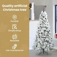 VidaXL Kunstmatige inklapbare kerstboom wit 240 cm pe en pvc - thumbnail