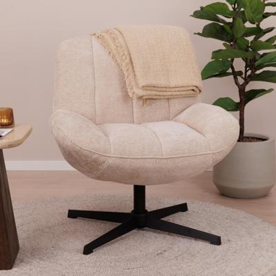 By-Boo Draaifauteuil 'Derby' Chenille, kleur Beige