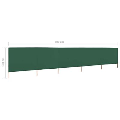 VidaXL Windscherm 5-panelen 600x160 cm stof groen VidaXL Windscherm 5-panelen 600x160 cm stof groen