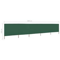 VidaXL Windscherm 5-panelen 600x160 cm stof groen - thumbnail