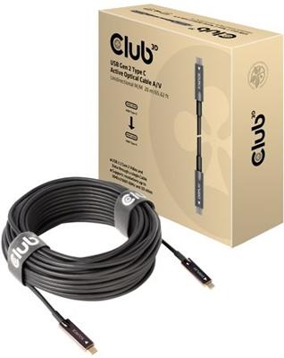 club3D CAC-1589 USB-C-kabel USB-C stekker 20.00 m Zwart