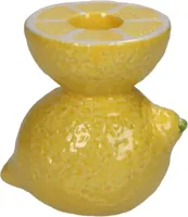 Kersten kandelaar aardewerk lemon 10x7x10cm geel - thumbnail