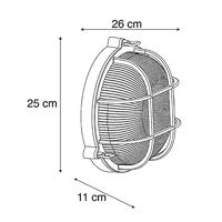 QAZQA Industriële ronde wandlamp zwart IP44 - Noutica - thumbnail