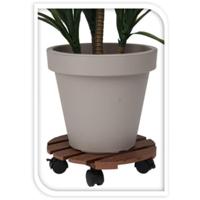 ProGarden plantentrolley rond 29 cm bruin - thumbnail