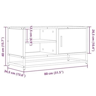 Tv-meubel 80x34,5x40 cm bewerkt hout metaal sonoma eikenkleurig