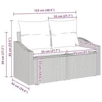 Tuinbankenset met kussen 8 pcs Zwart poly rattan - thumbnail