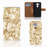 Huawei Nova Plus Bookcase Marmer Goud - thumbnail