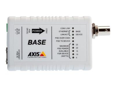T8641 Ethernet Over Coax Base Unit PoE+ - Media-omzetter - 100Mb LAN - over Coax - 10Base-T, 100Base-TX - RJ-45  BNC - voor AXIS P1346, P1346-E, P5534, P5534-E