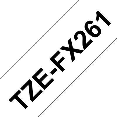 Labeltape Brother P-touch TZe-261 standaard 36mm zwart op wit | 5 stuks