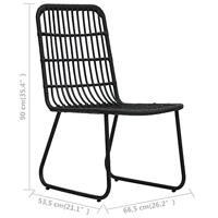 3-delige Bistroset poly rattan zwart - thumbnail