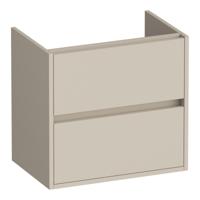 Brauer Adore - Onderkast Ondiep - 60 cm - met 2 Softclose Lades Greeploos en 1 Sifon Uitsparing - Mat Beige - thumbnail