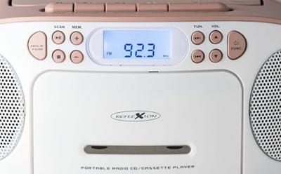 Reflexion RCR2260PK Radio/CD-speler VHF (FM) AUX, CD, Cassette Pink, Wit