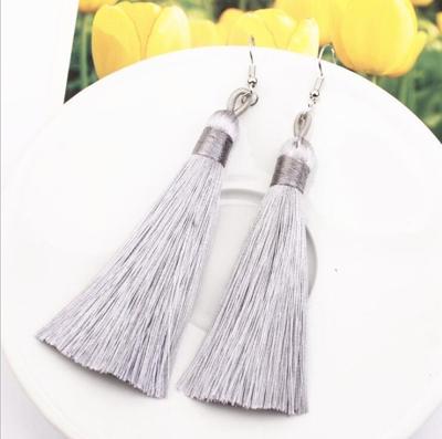 3 delige vrouwen Boho Fashion lange kwast Earrings(grey)