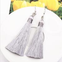 3 delige vrouwen Boho Fashion lange kwast Earrings(grey) - thumbnail