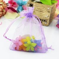 100 stuks organza geschenk zakken sieraden verpakking tas bruiloft feestdecoratie grootte: 7x9cm (D13 licht paars) - thumbnail