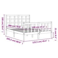 Bedframe met hoofdbord massief hout - thumbnail