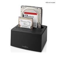 Nedis Docking Station voor Harde Schijf | USB 3.2 Gen1 | USB Type-A | 2 Schijven | 2.5 / 3.5 " | USB 3.2 Gen1 | Docking | Desktop - HDDUDB3210BK - thumbnail