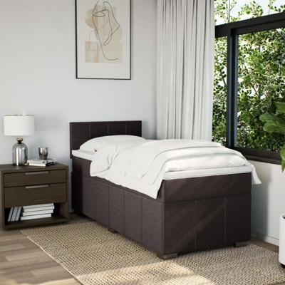 Boxspring met matras stof donkerbruin 200x200 cm