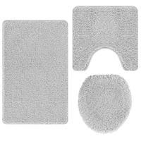 Antislip Badmat Set 3 pcs Grijs PP - thumbnail
