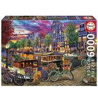 Puzzel - EDUCA - Fietsen in Amsterdam - 6000 stukjes - 156 x 107 cm - vanaf 15 jaar - thumbnail