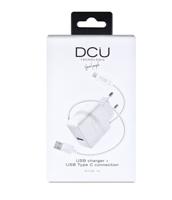 Oplader + Kabel USB A naar USB C DCU 66826 Wit (1 m) - thumbnail