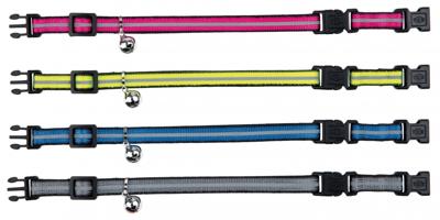 TRIXIE KATTENHALSBAND MET 2 SLUITINGEN REFLECTEREND ASSORTI 4 ST