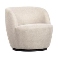 WOOOD Draaifauteuil 'Serra' Woven, kleur Off White - thumbnail