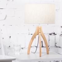 Good&Mojo Tafellamp 'Annapurna' Bamboe en Eco linnen, kleur Beige - thumbnail