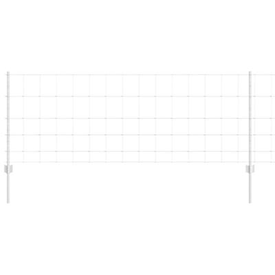 VidaXL Hek met paal zilver 0,8 x 25 m staal