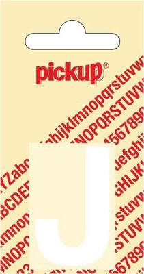 Plakletter Helvetica 40 mm Sticker witte letter J Pickup - Pickup