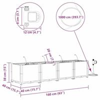 Tuin Bloempot 4 pcs Grijs Staal - thumbnail