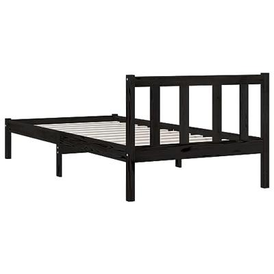 Bedframe massief grenenhout zwart 75x190 cm UK Small Single Bedframe massief grenenhout zwart 75x190 cm UK Small Single