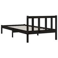 Bedframe massief grenenhout zwart 75x190 cm UK Small Single - thumbnail