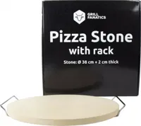 Grill Fanatics Pizzasteen met rek, 2 cm dik, 38 cm rond - thumbnail