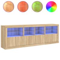 Dressoir met LED-verlichting 202x37x67 cm sonoma eikenkleurig - thumbnail