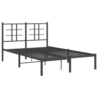 Bedframe met hoofdbord metaal zwart 120x190 cm Bedframe met hoofdbord metaal zwart 120x190 cm