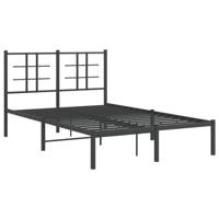 Bedframe met hoofdbord metaal zwart 120x190 cm - thumbnail