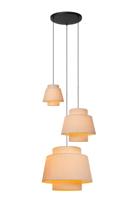Lucide TRIBUTE - Hanglamp - Ø 76 cm - 3xE27 - Geschikt voor vide en hoge plafonds - Beige - thumbnail
