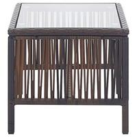 4-delige Loungeset met kussens poly rattan bruin - thumbnail