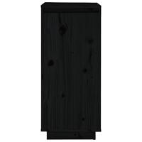 Schoenenkast 35x35x80 cm massief grenenhout zwart - thumbnail