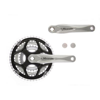 Miranda crankstel alfa 3 8mm crank 170mm 48/38/28t zilver