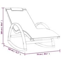 Schommelstoel textileen en massief populierenhout grijs - thumbnail