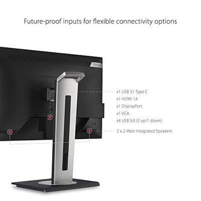 Viewsonic VG2755-2K 68,6 cm (27 inch) Business Monitor (WQHD, HDMI, DP, USB 3.0 Hub, USB C, in hoogte verstelbaar, Eye-Care) zwart