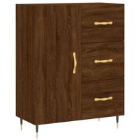 Dressoir 69,5x34x90 cm bewerkt hout bruineikenkleurig - thumbnail